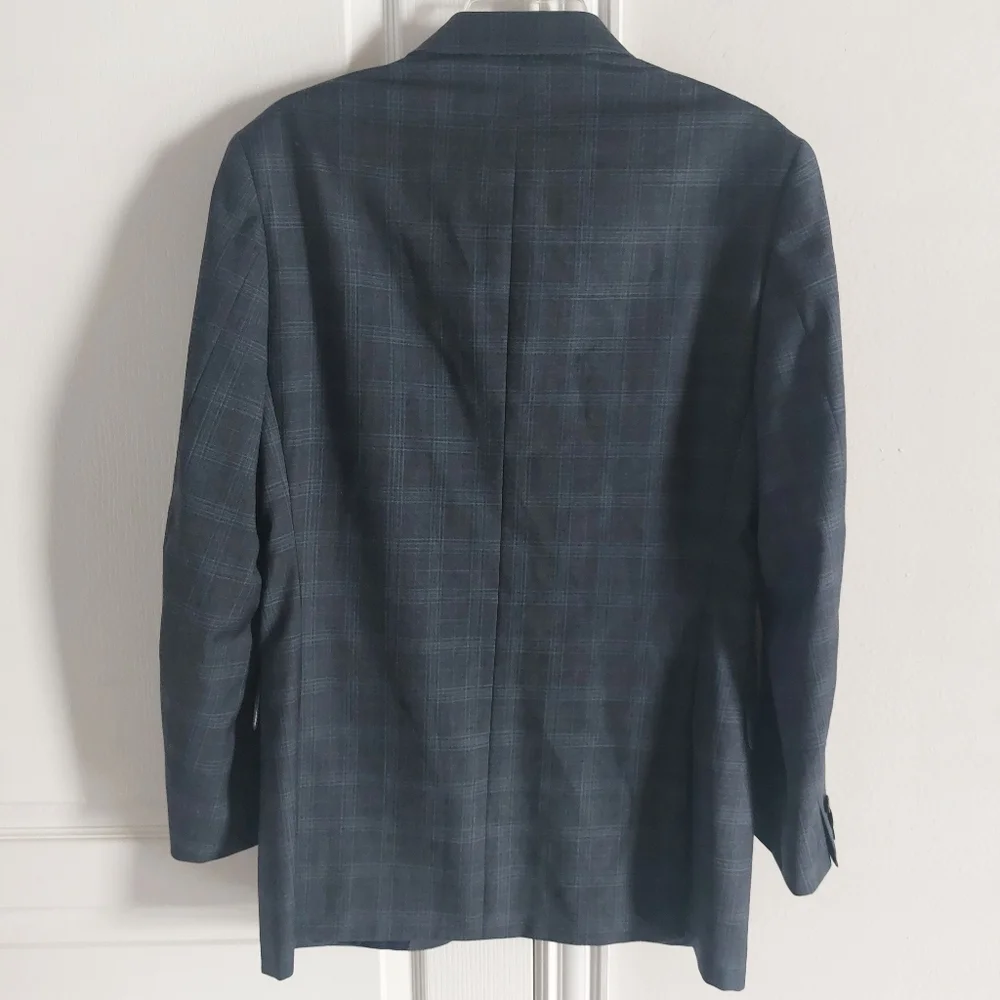 Banana Republic Blazer Sport Coat Size 38R Tailored Fit Plaid Two Button Wool